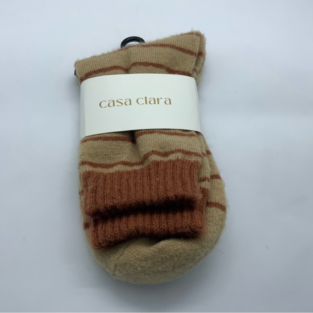 Casa Clara Striped Tan and Brown Socks